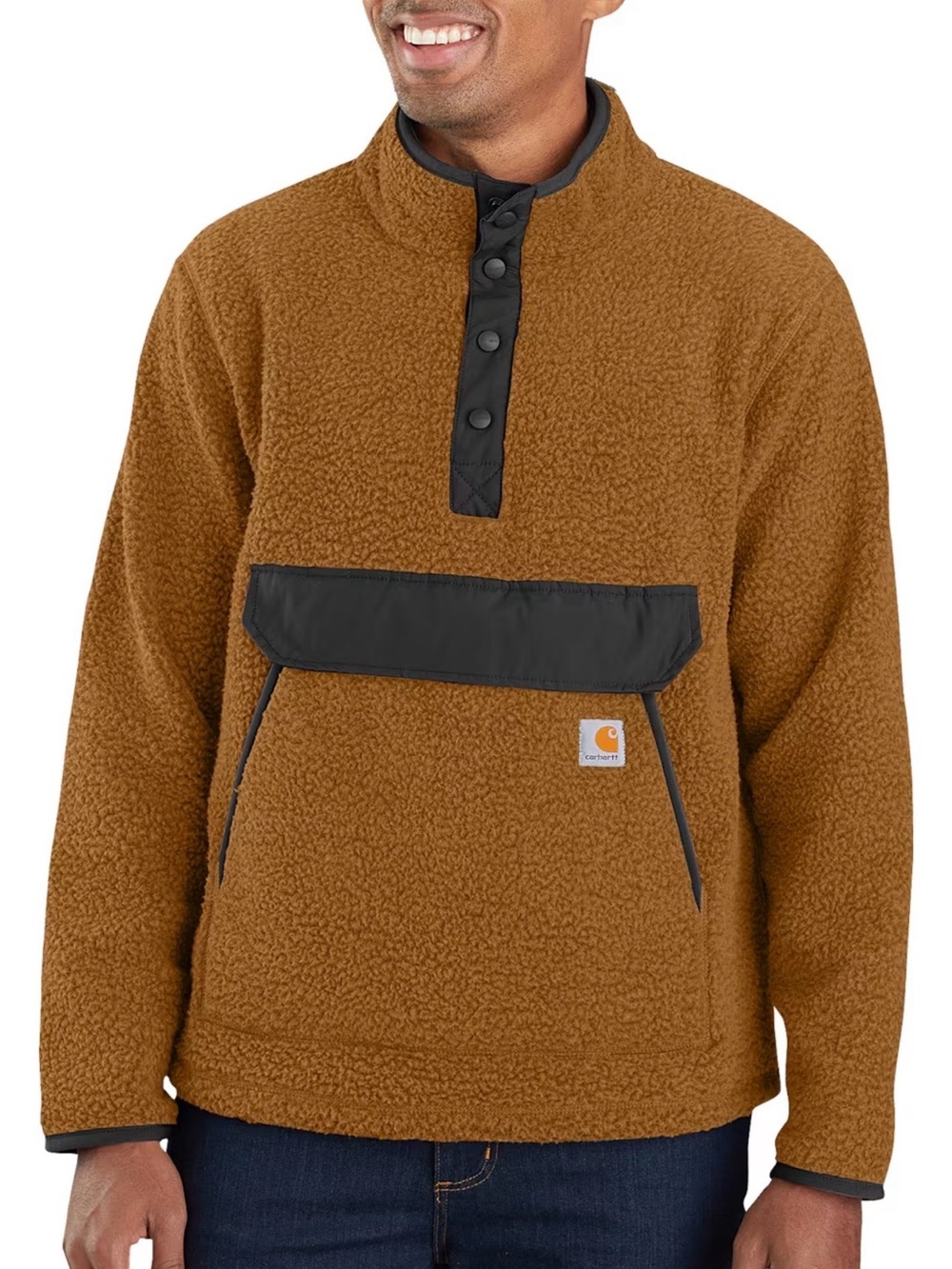 Carhartt Relaxed Fit Fleece Pullover for Men in Carhartt Brown